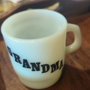 Perfect Gift Grandma Mug- Vintage Termocrisa Milk glass